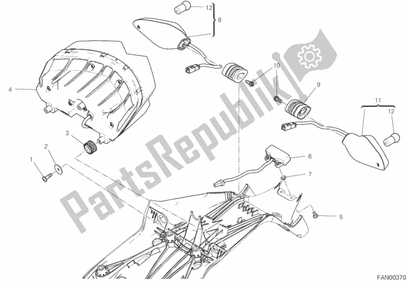 Alle onderdelen voor de Achterlicht van de Ducati Multistrada 950 S SW USA 2019